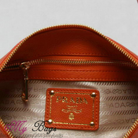 2014 Prada vitello daino leather shoulder bag BR4894 orange - Click Image to Close